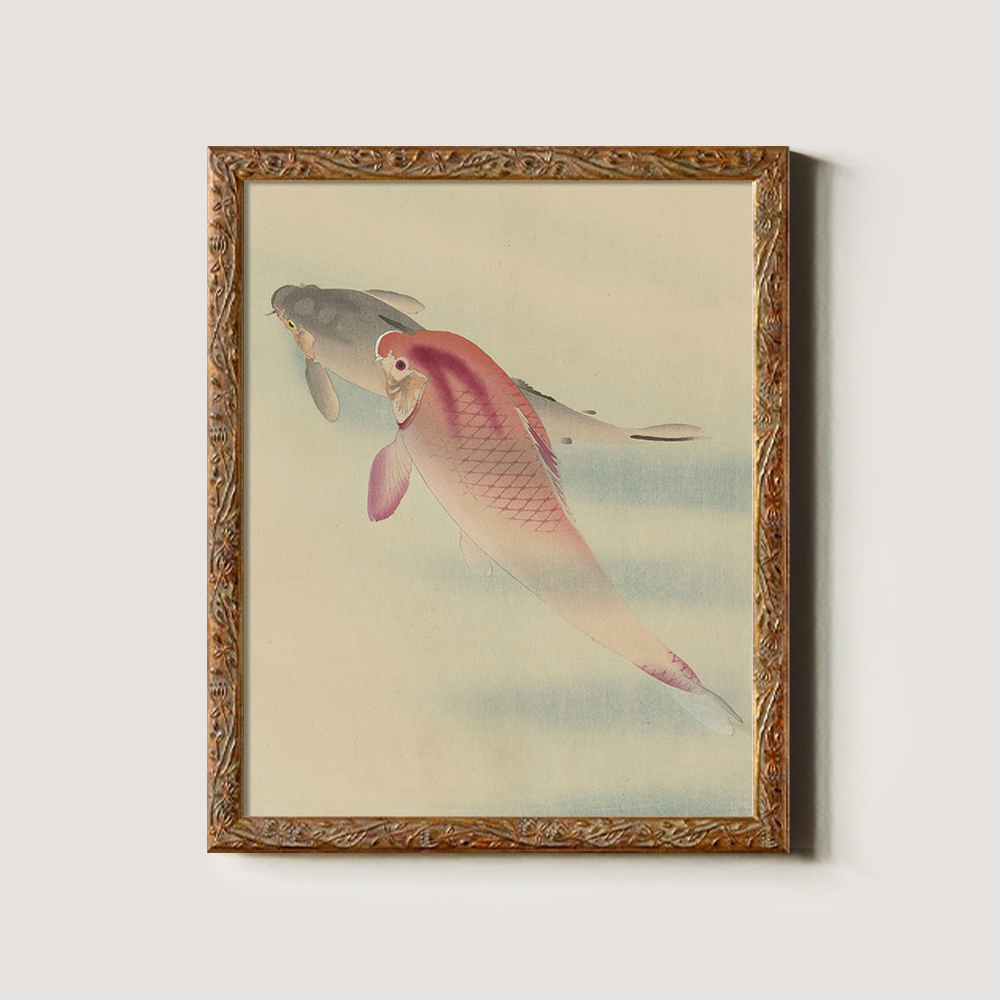 Twin Koi Harmony Ukiyo-e Reverie