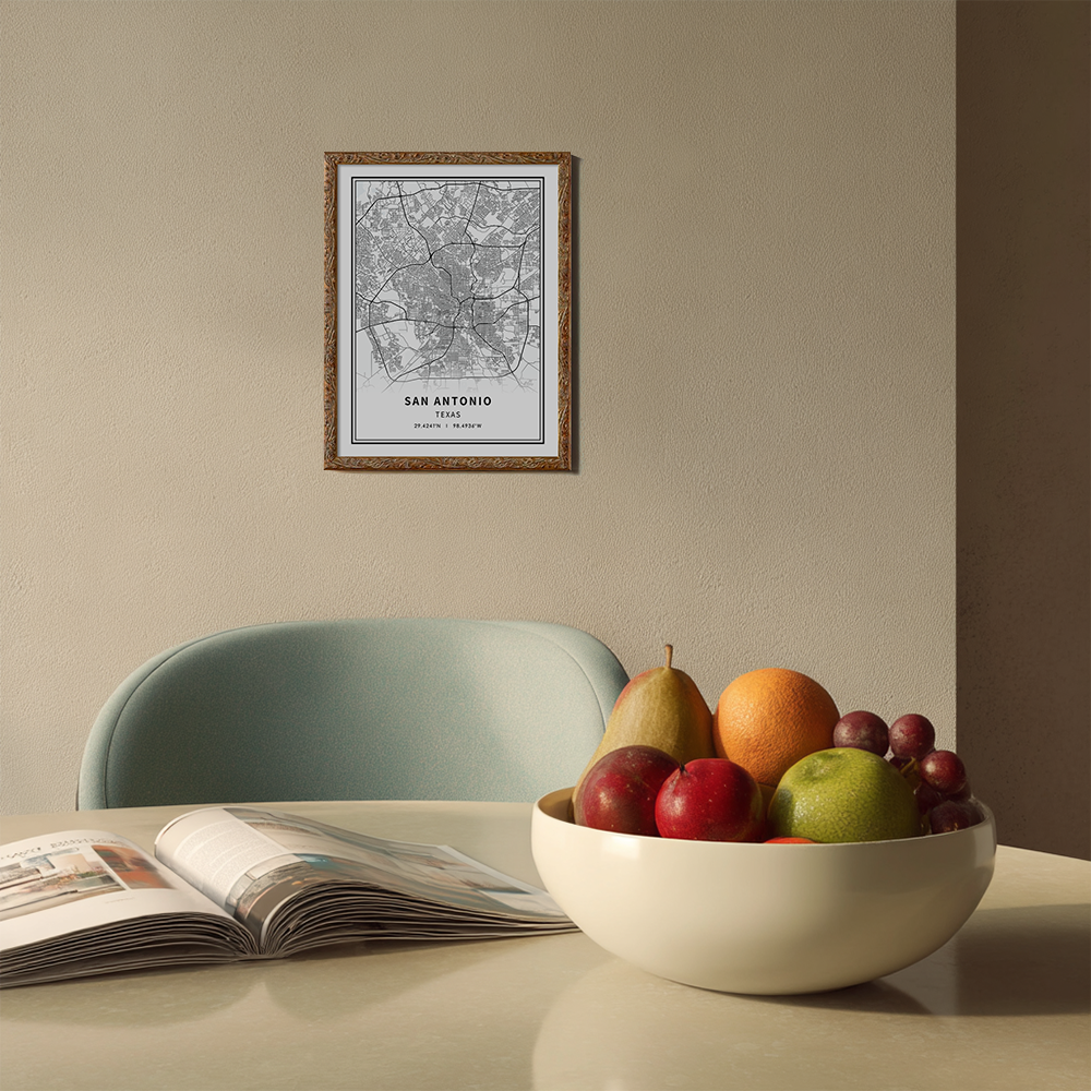 Minimalist San Antonio City Map Line Art Print