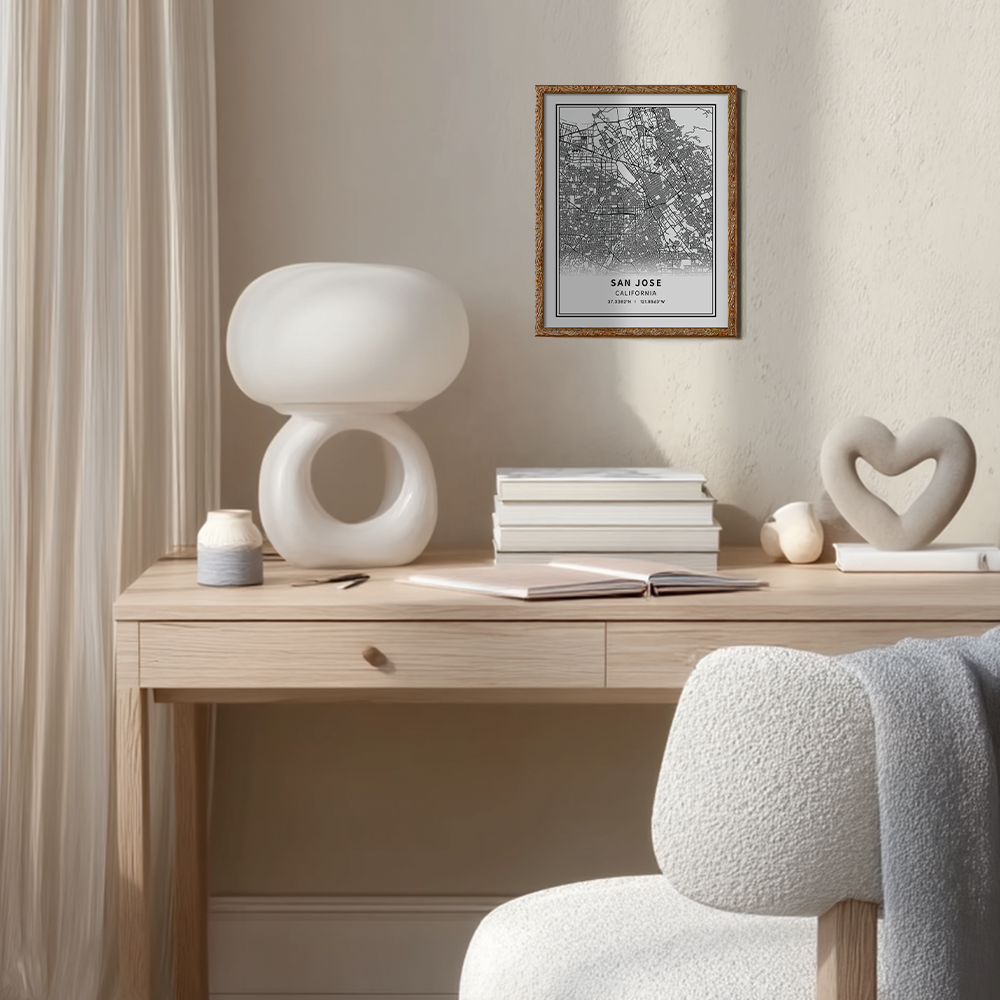 Minimalist San Jose City Map Line Art Print