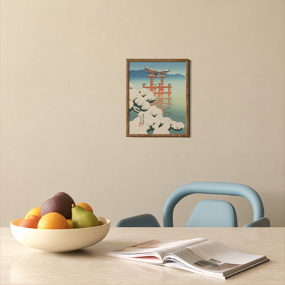 Snow-Covered Torii Gate at Miyajima