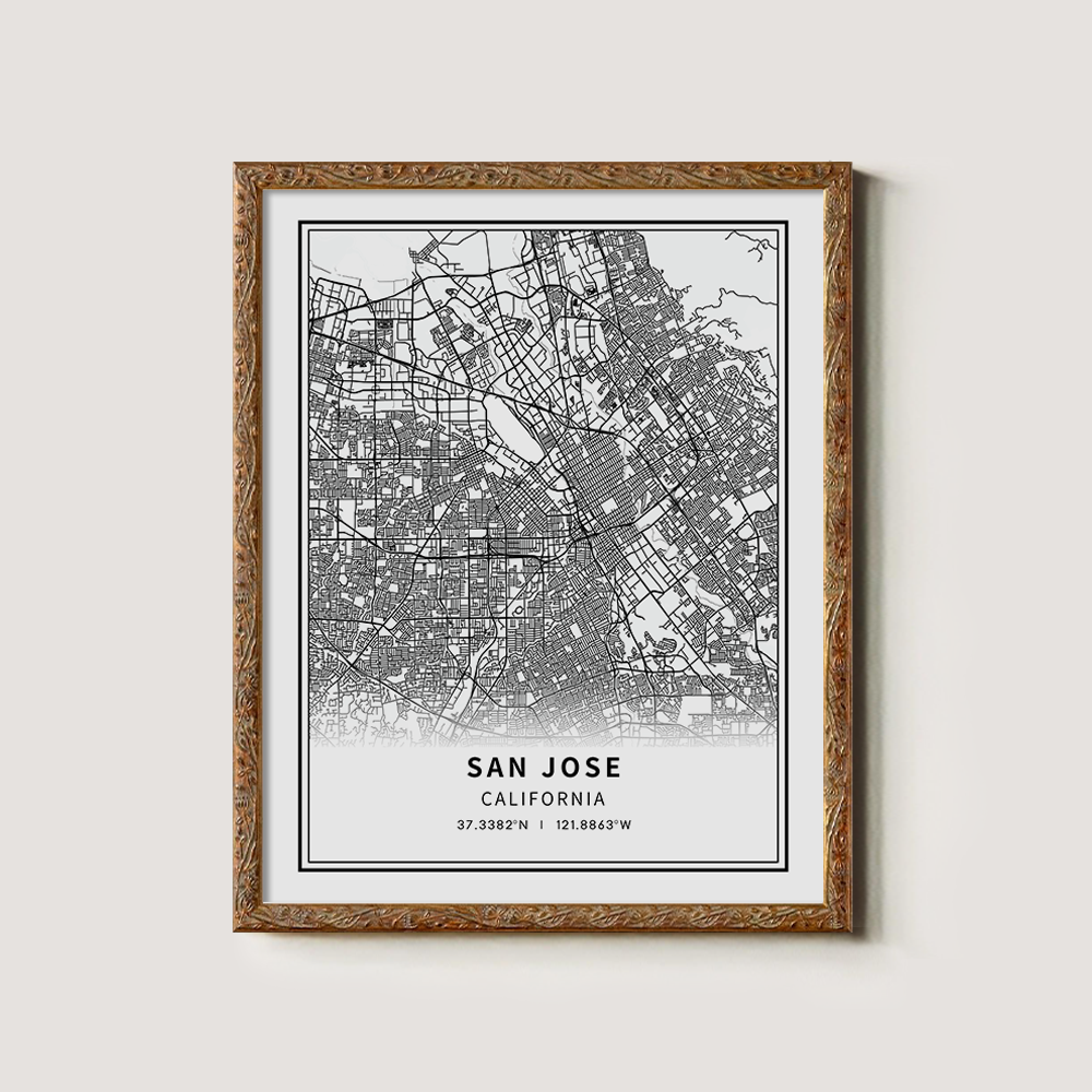 Minimalist San Jose City Map Line Art Print