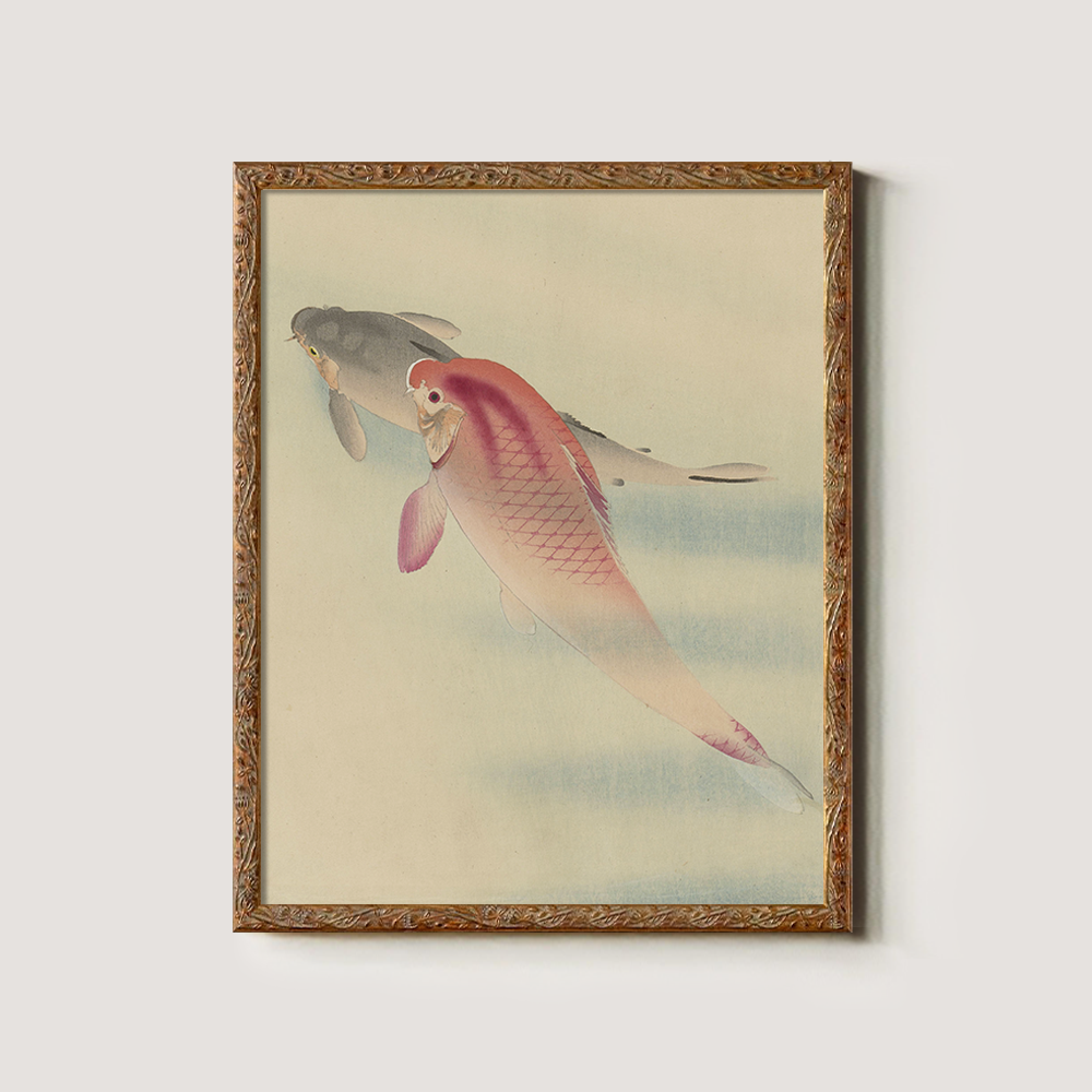 Twin Koi Harmony Ukiyo-e Reverie