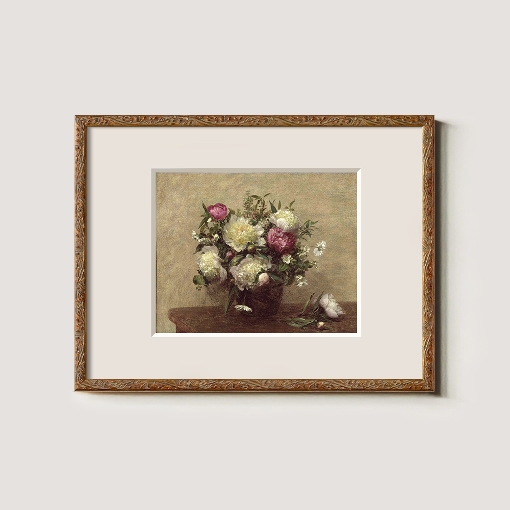 Ethereal Peony Bouquet Watercolor Still Life