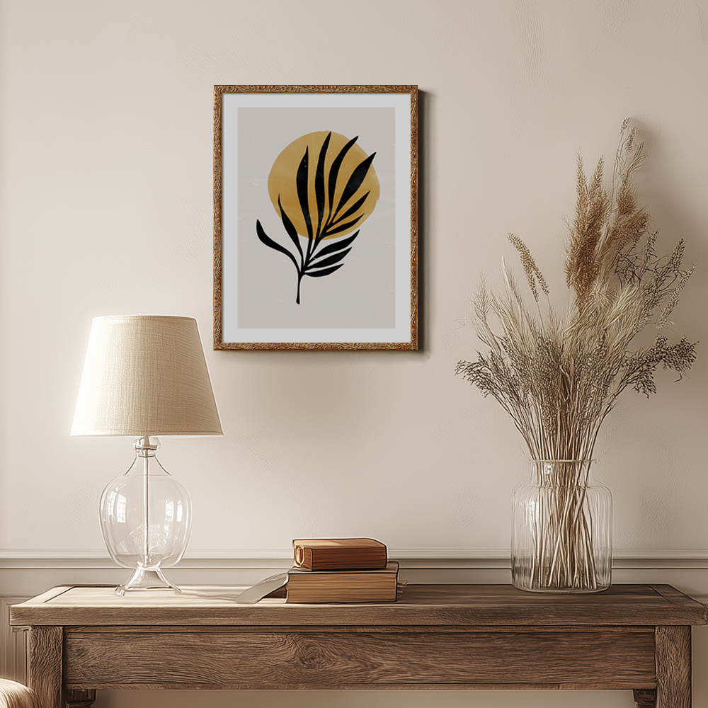 Abstract Sunlit Fronds Minimalist Silhouette