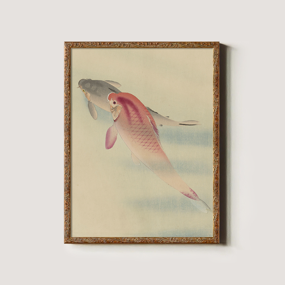 Twin Koi Harmony Ukiyo-e Reverie