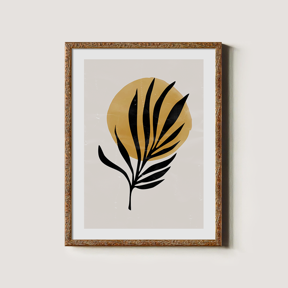 Abstract Sunlit Fronds Minimalist Silhouette