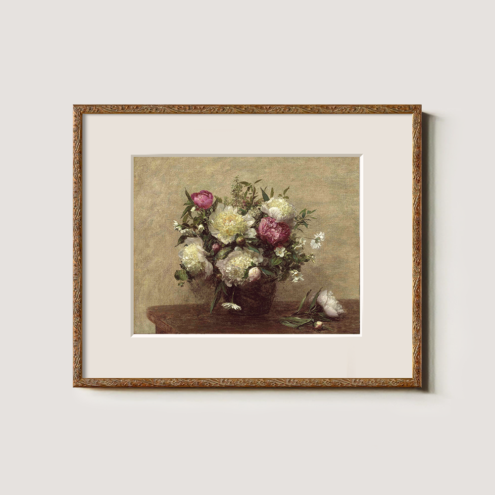 Ethereal Peony Bouquet Watercolor Still Life