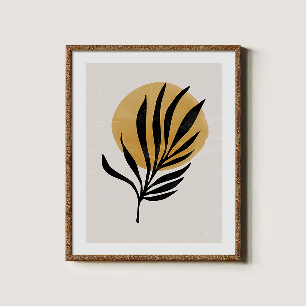 Abstract Sunlit Fronds Minimalist Silhouette