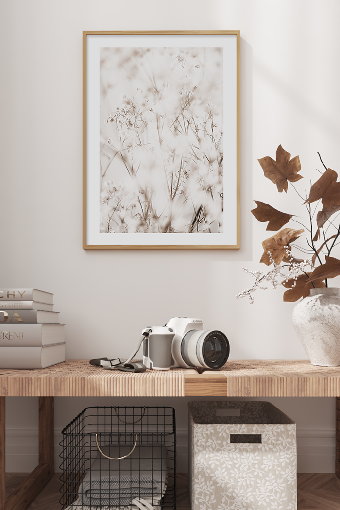 Hazy Dried Grass Poster