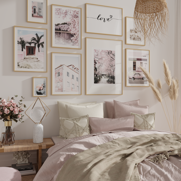 Romantic Modern Master Pink Girl Bedroom Picture Wall Nature Photograph Car Poster