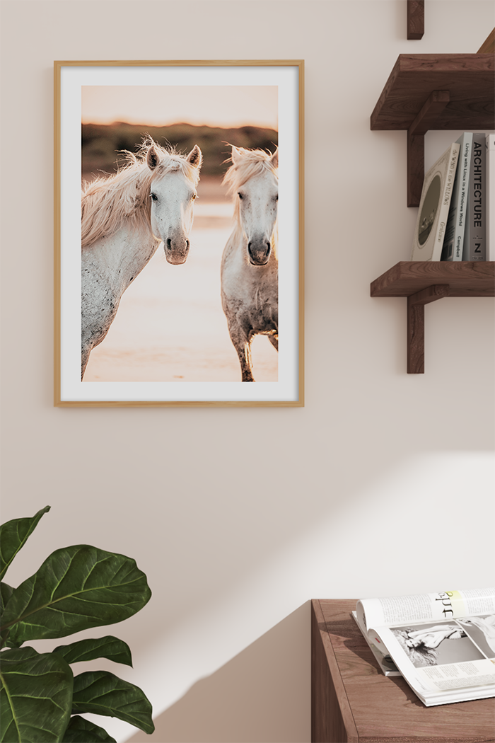 Two White Horses Poster