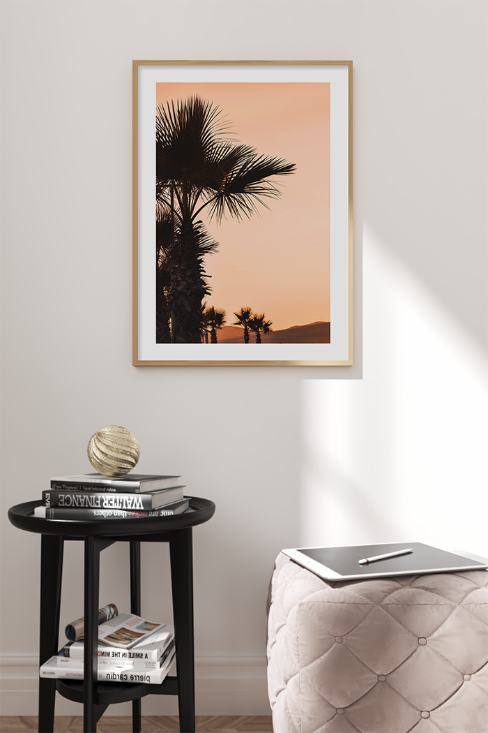 Palm Trees at Sunset Poster