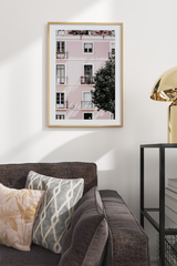 Balcony of Pink Building Poster