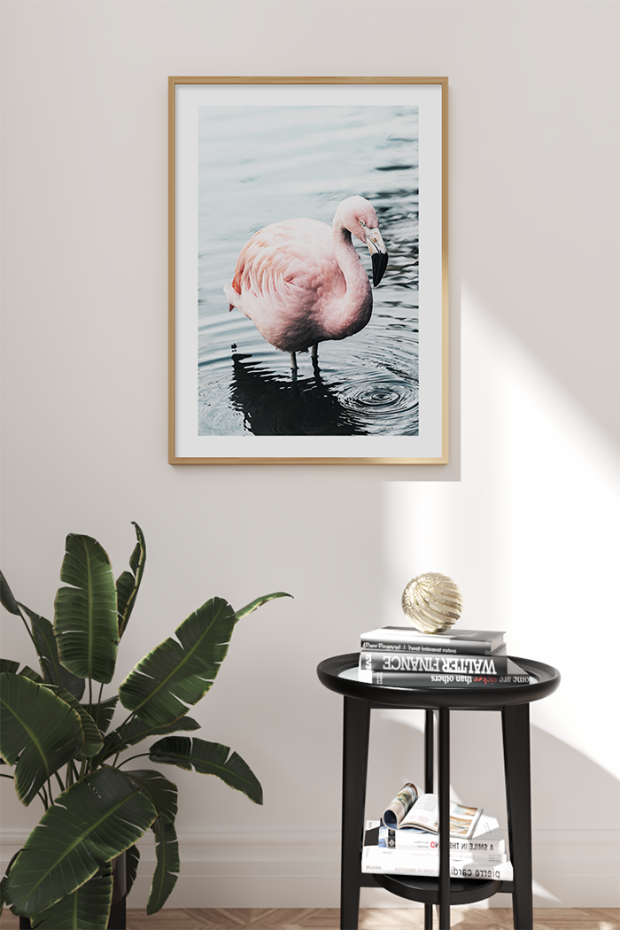 Lonely Flamingo Poster