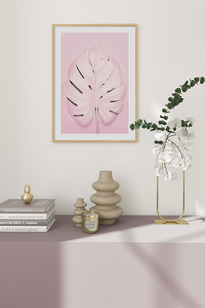 Pink Monstera Poster