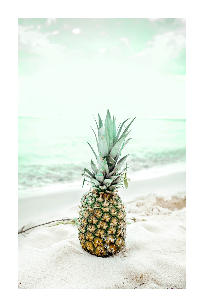 Pineapple on the Beach Poster