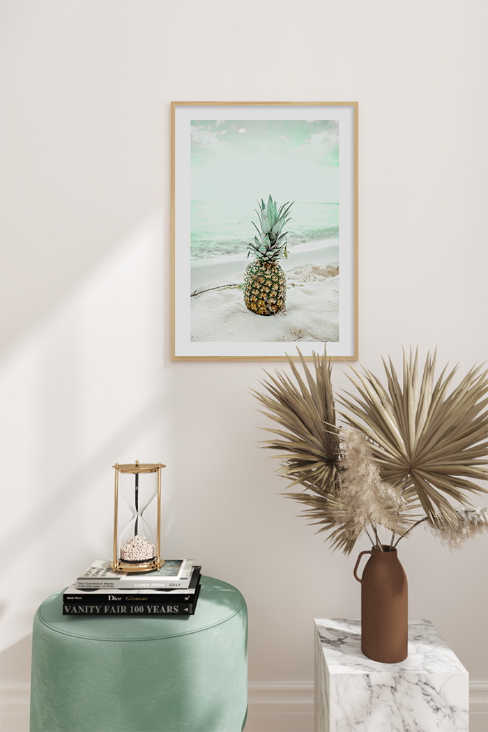 Pineapple on the Beach Poster