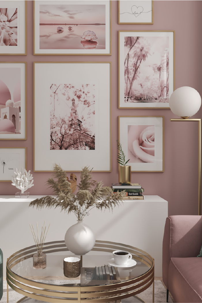 Pink Coconut Tree Poster