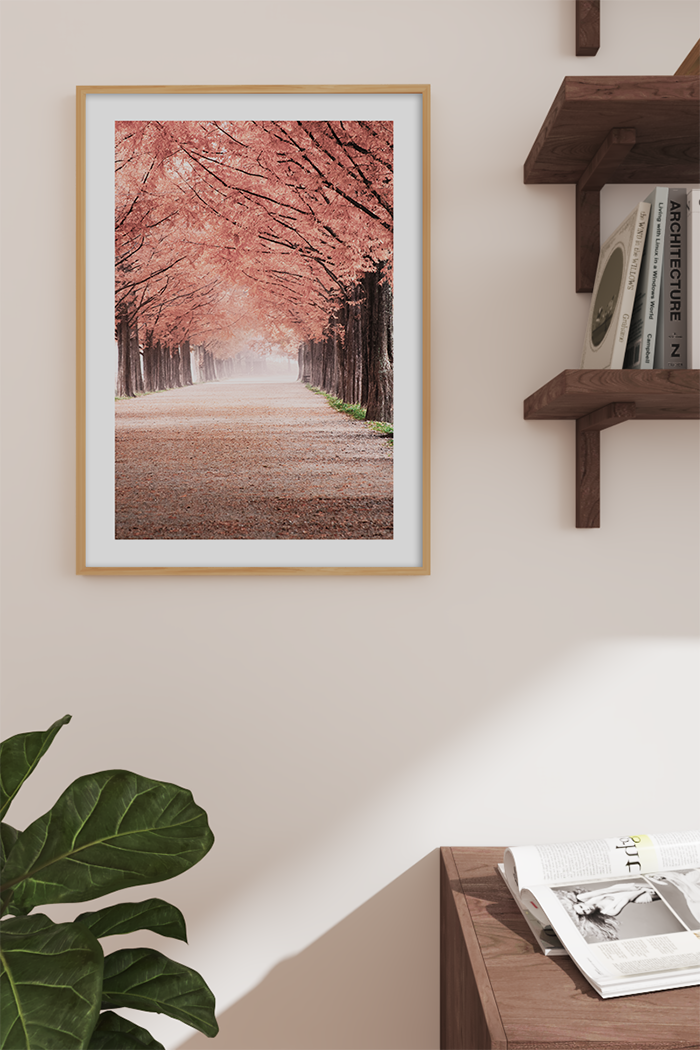 Autumn Tree Road Poster