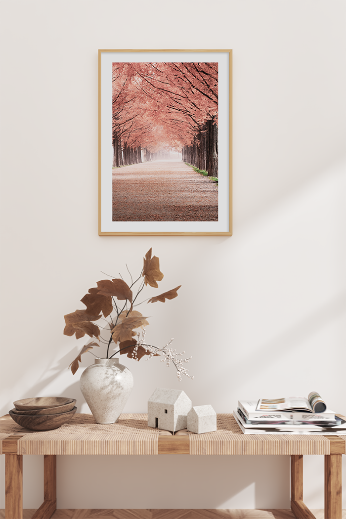 Autumn Tree Road Poster