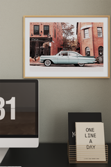 Light Blue Car Poster