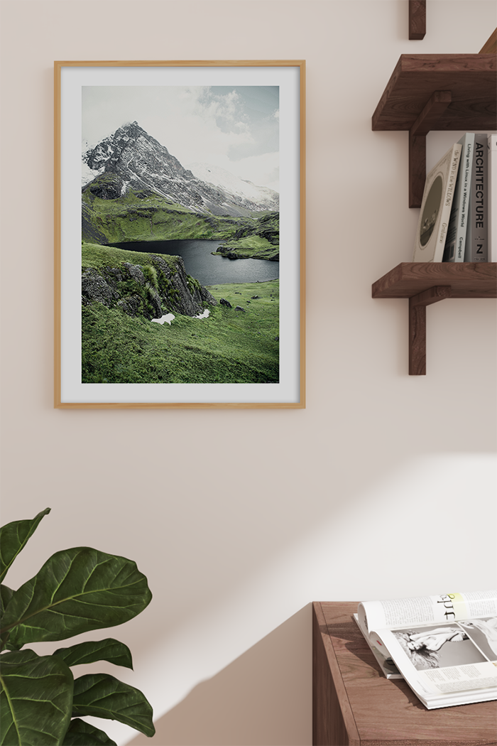 Lake Under the Snowy Mountain Poster