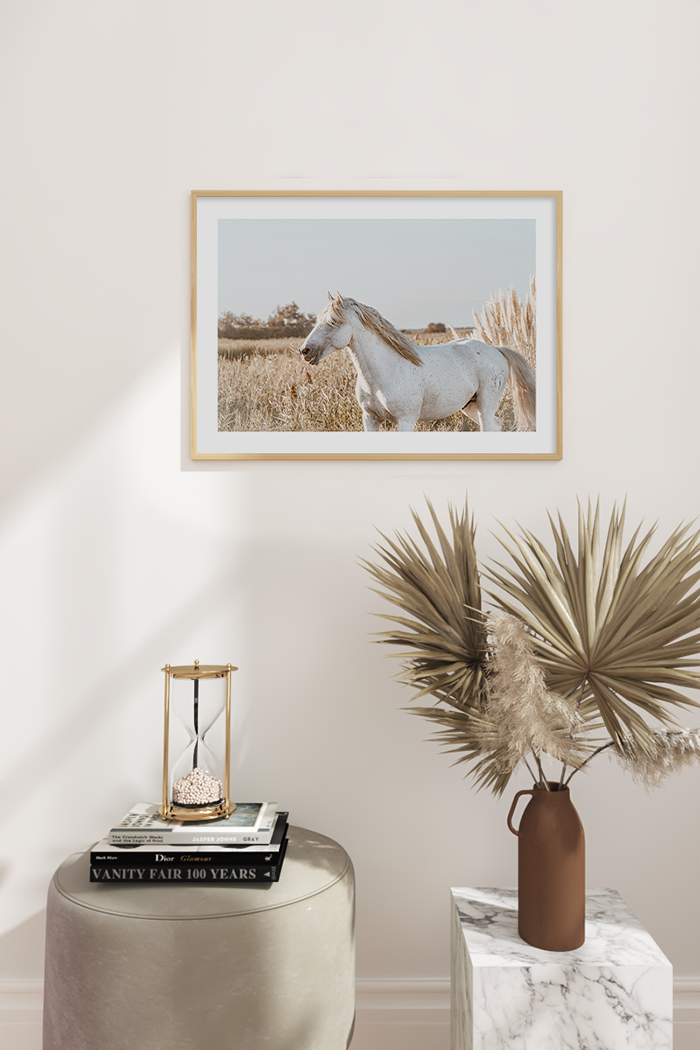 White Horse in the Hay Poster