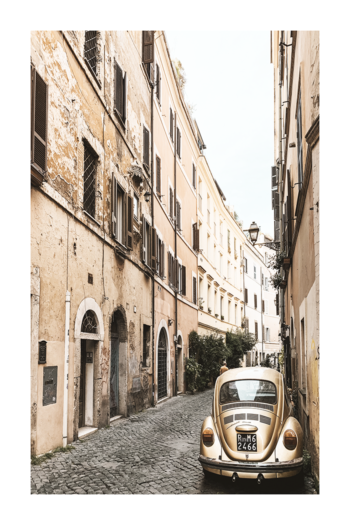 Car in the Street Alley Poster