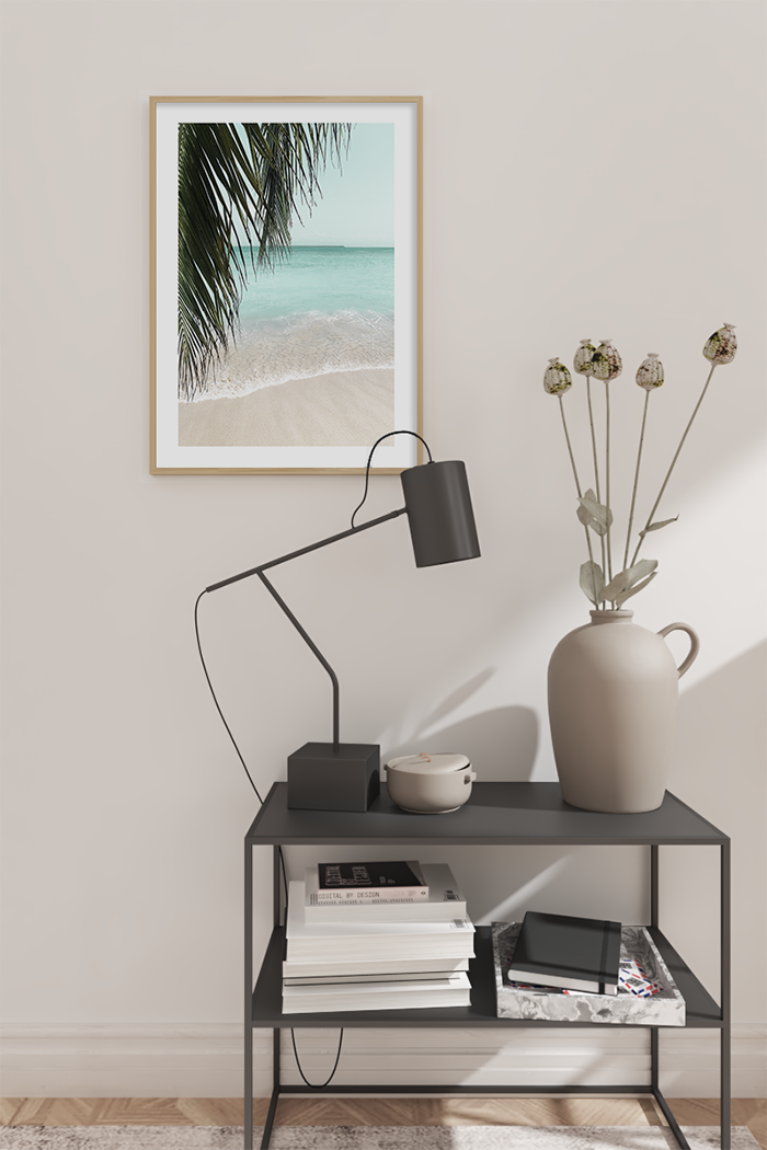 Seaside Palm Leaf Close Up Poster