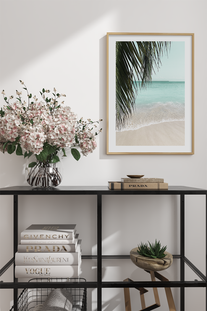 Seaside Palm Leaf Close Up Poster