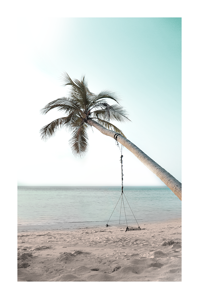 Coconut Tree with a Swing Poster