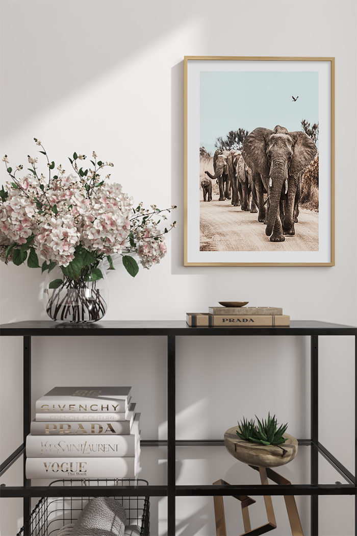 Group of Elephants Poster