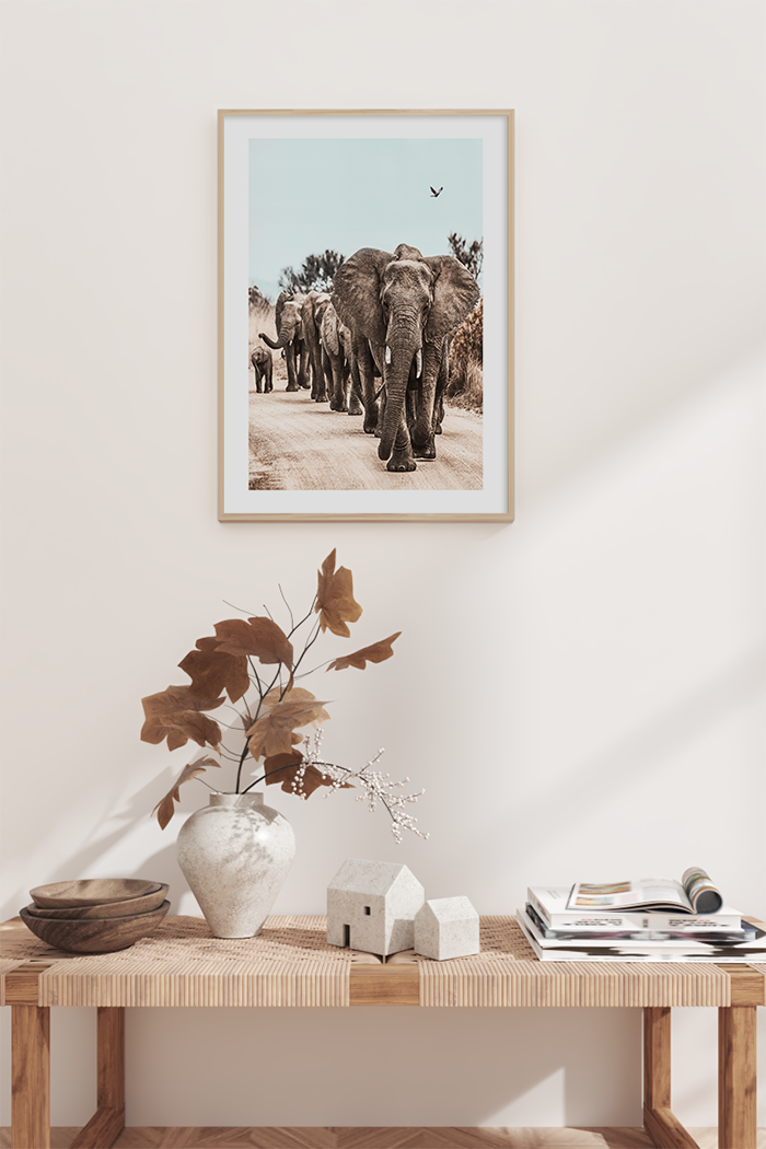 Group of Elephants Poster