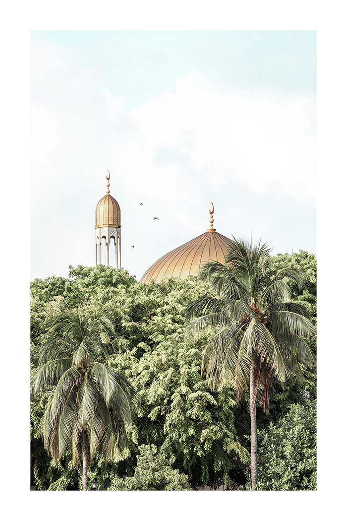 Mosque Surrounded by Trees Poster