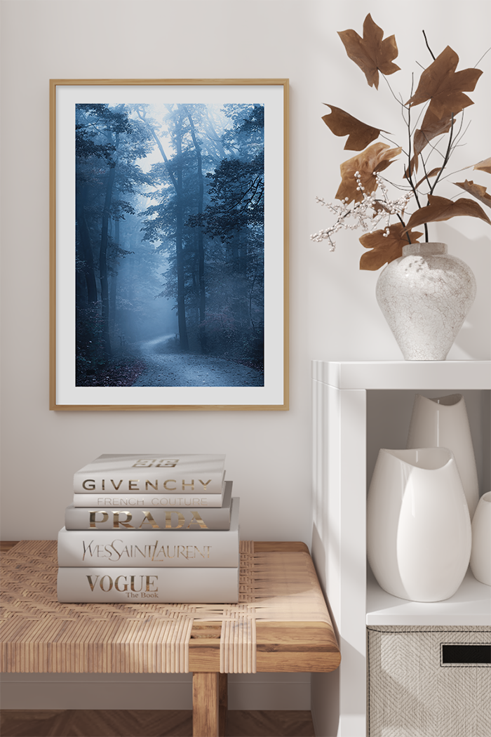 Blue Misty Forest Poster
