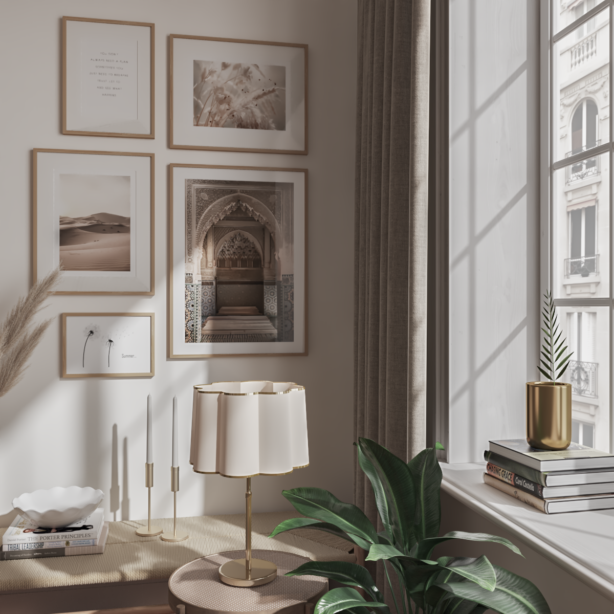 Brown Living Room Accent Wall Ideas Apartment Home Decor Architecture Print Beige Aesthetic