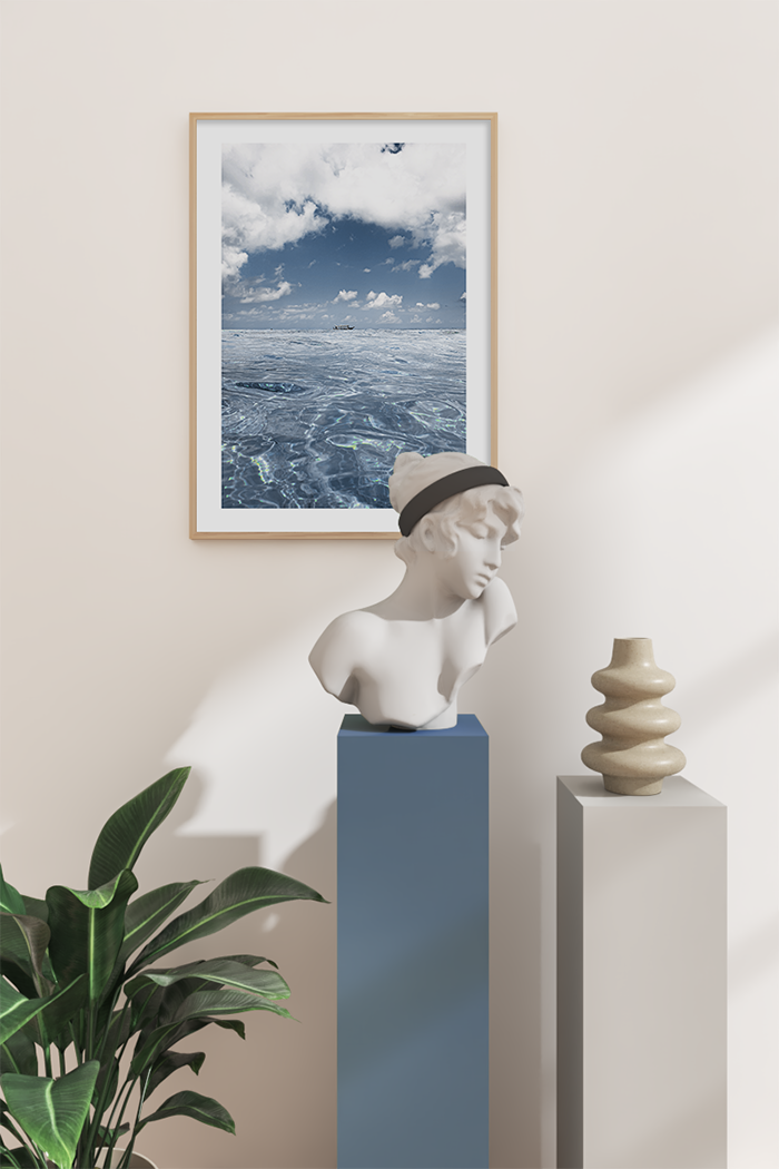 A Boat on the Sea Surface Poster