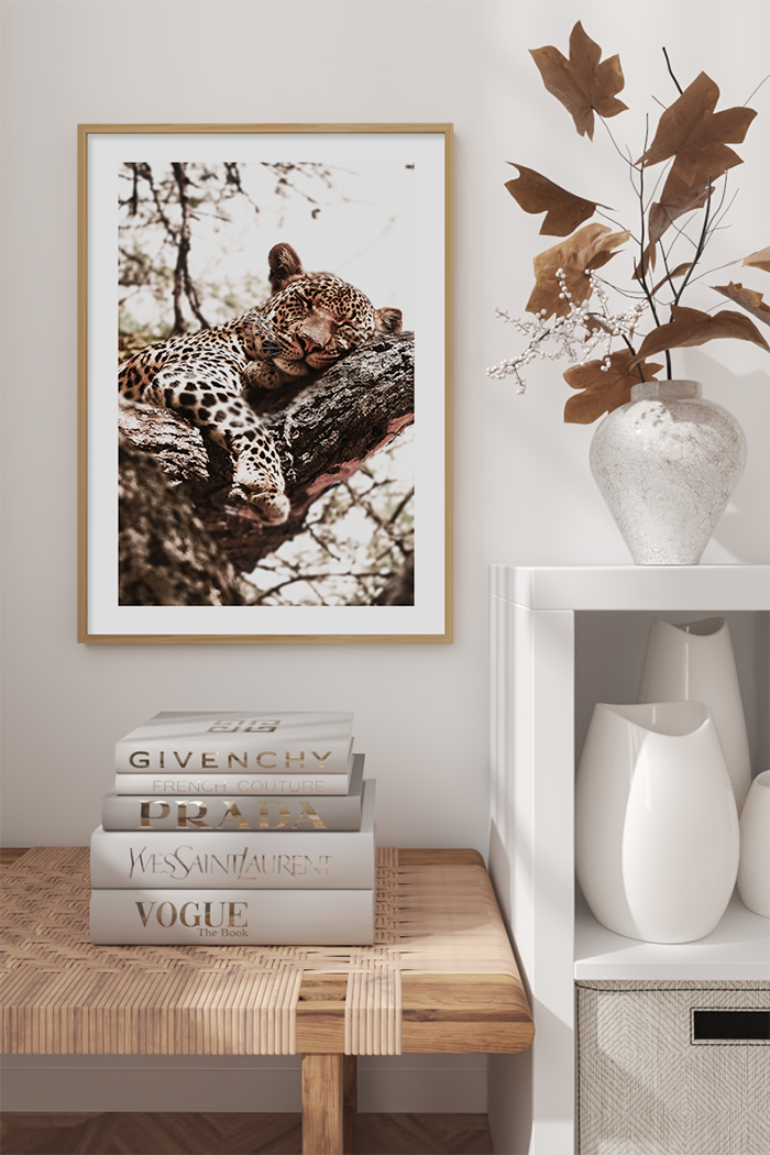 Sleeping Leopard Poster