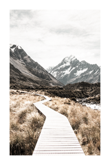 Wooden Bridge to the Mountain Poster
