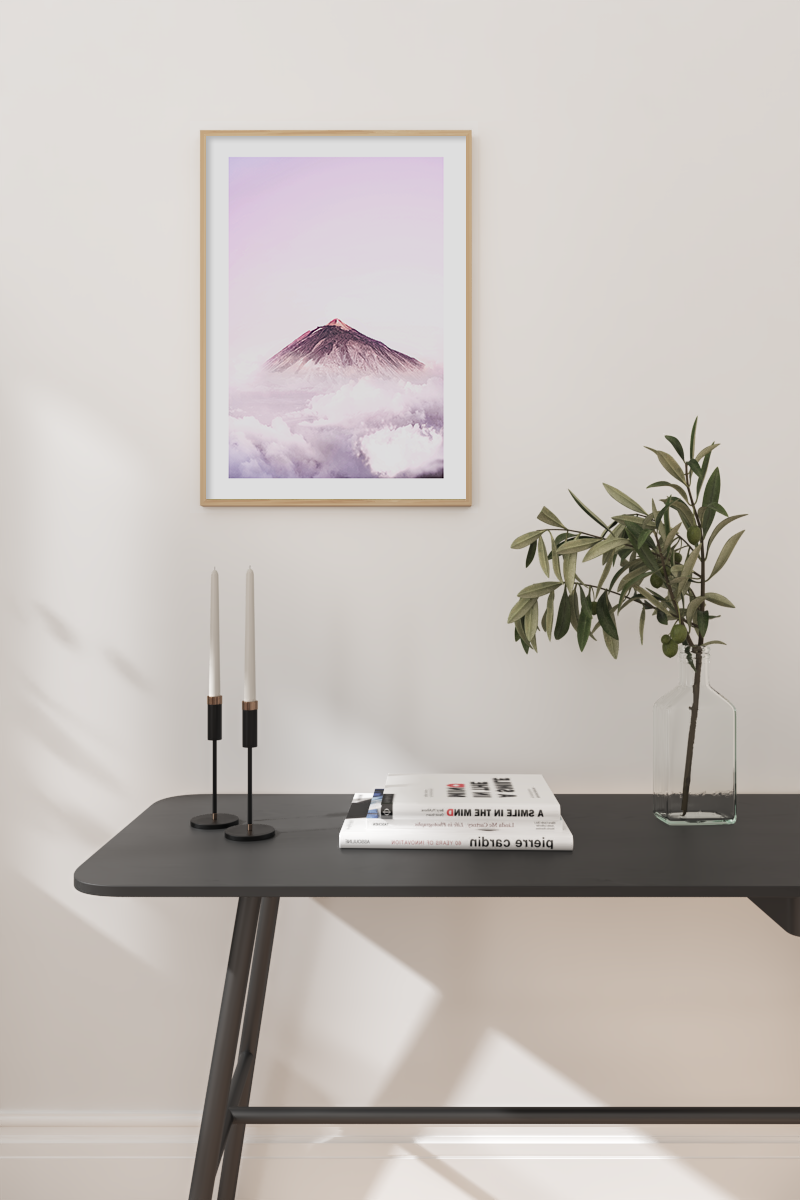 Mountain Peak Purple Sky Poster