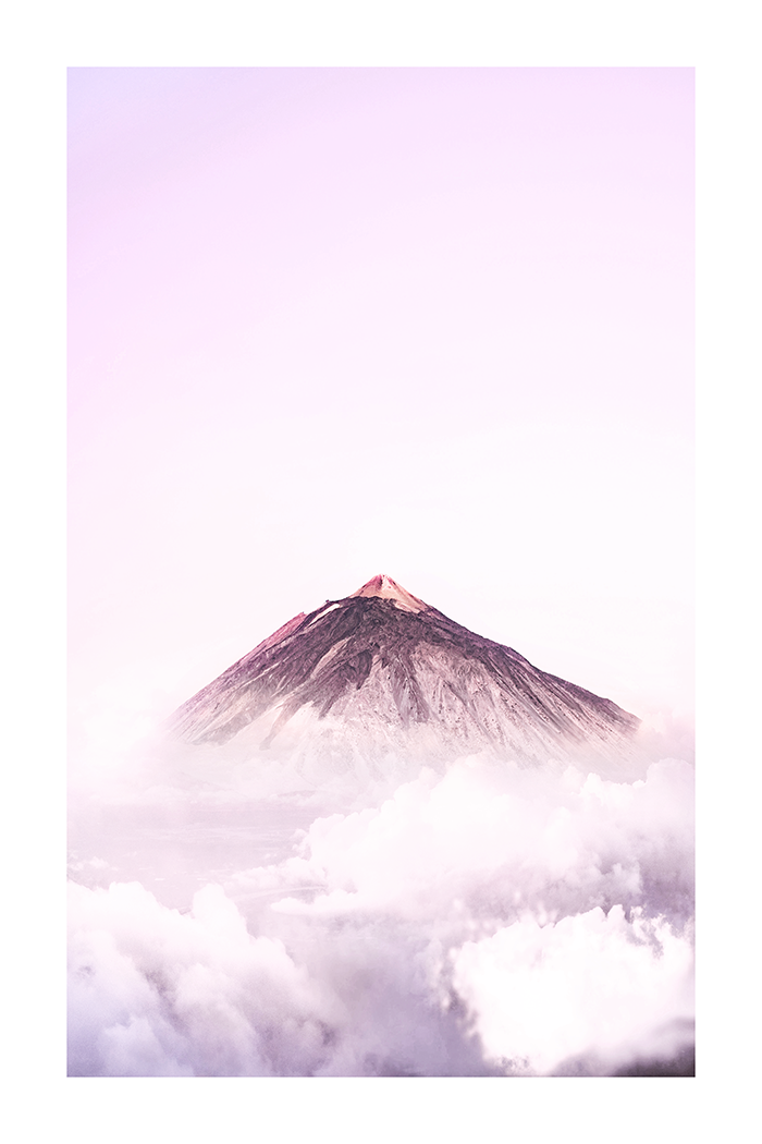 Mountain Peak Purple Sky Poster