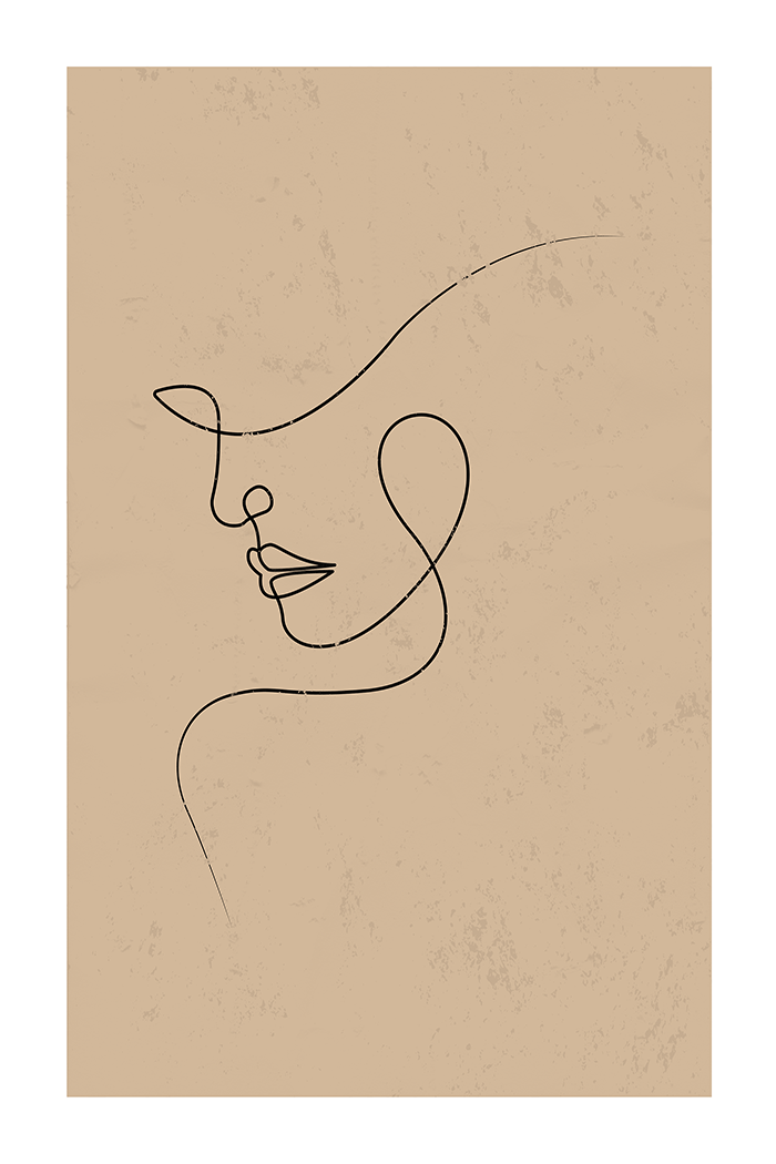 Women Profile Line Art Print