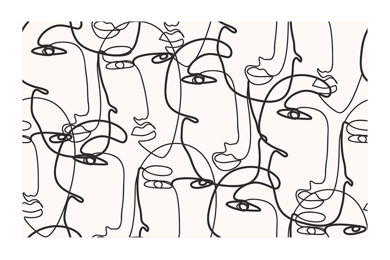 Abstract Line Face Art Print