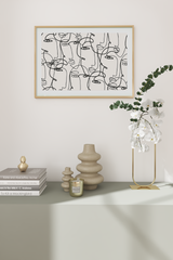 Abstract Line Face Art Print