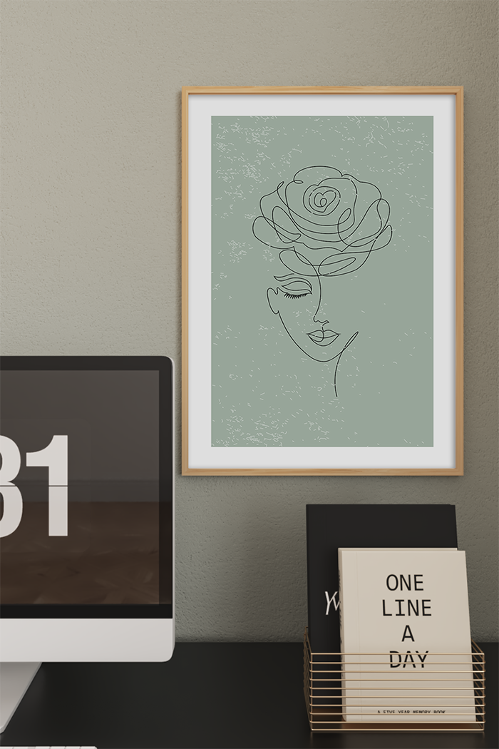 Abstract Face Line Art Print