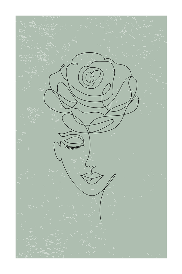 Abstract Face Line Art Print