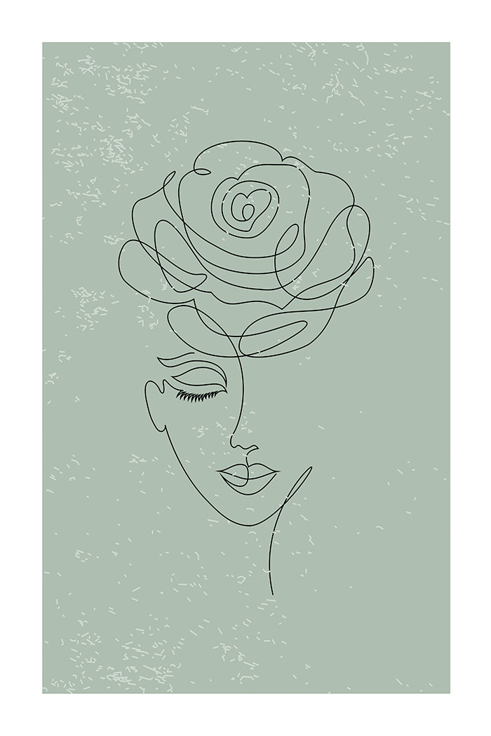 Abstract Face Line Art Print