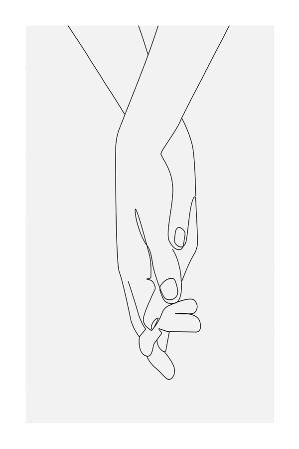 Minimalist Handhold Line Art Poster