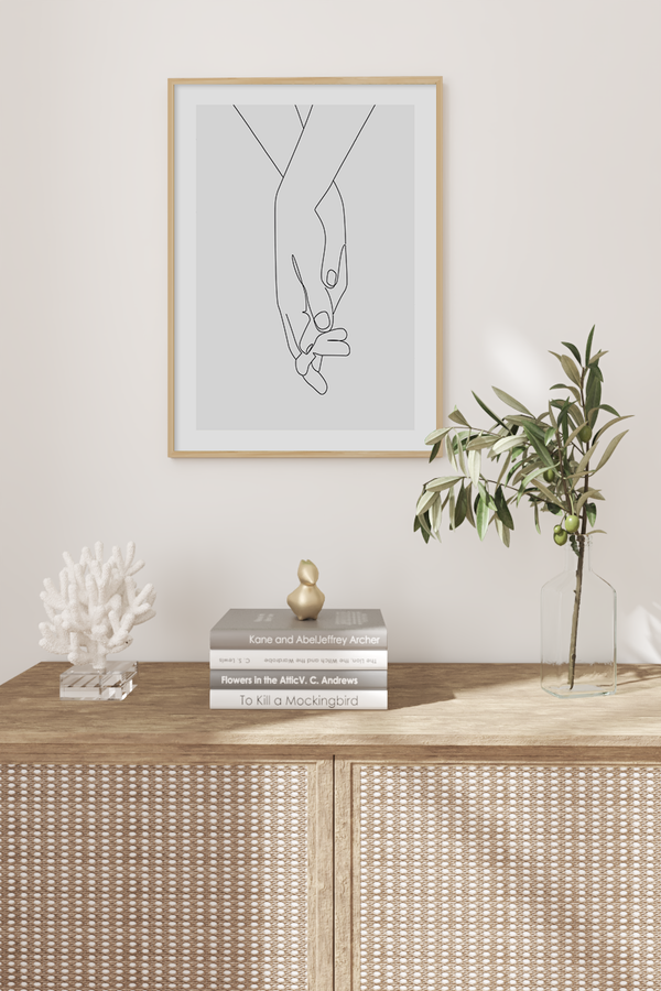 Minimalist Handhold Line Art Poster