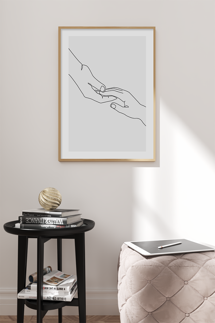 Hands Line Art Print